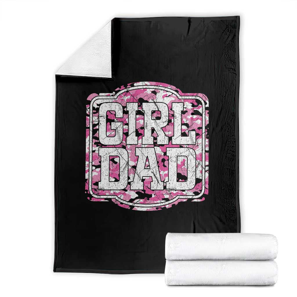 Girl Dad Throw Blanket Pink Camo Hunting Daddy Father's Day - Wonder Print Shop