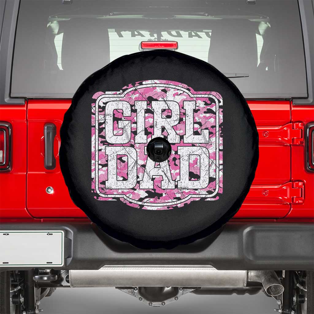 Girl Dad Spare Tire Cover Pink Camo Hunting Daddy Father's Day - Wonder Print Shop