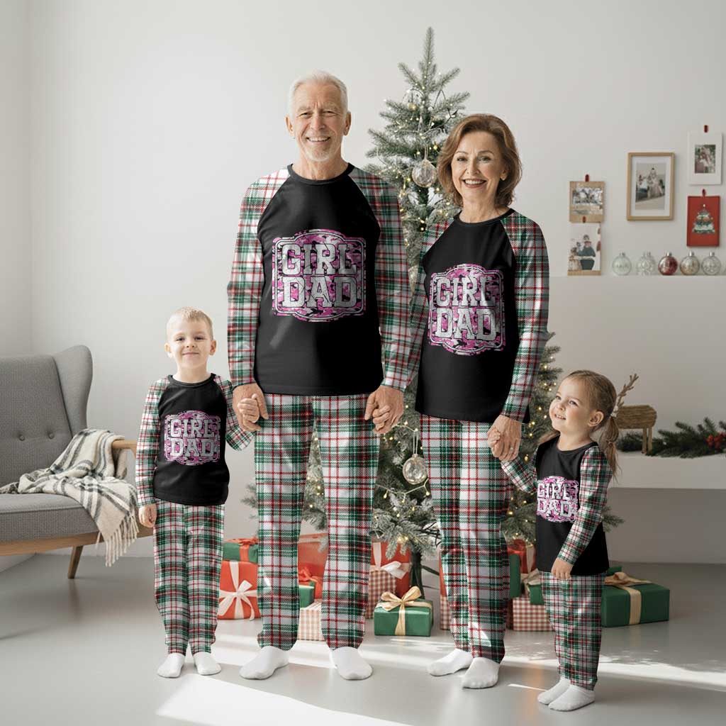Girl Dad Plaid Pajama Set Pink Camo Hunting Daddy Father's Day - Wonder Print Shop