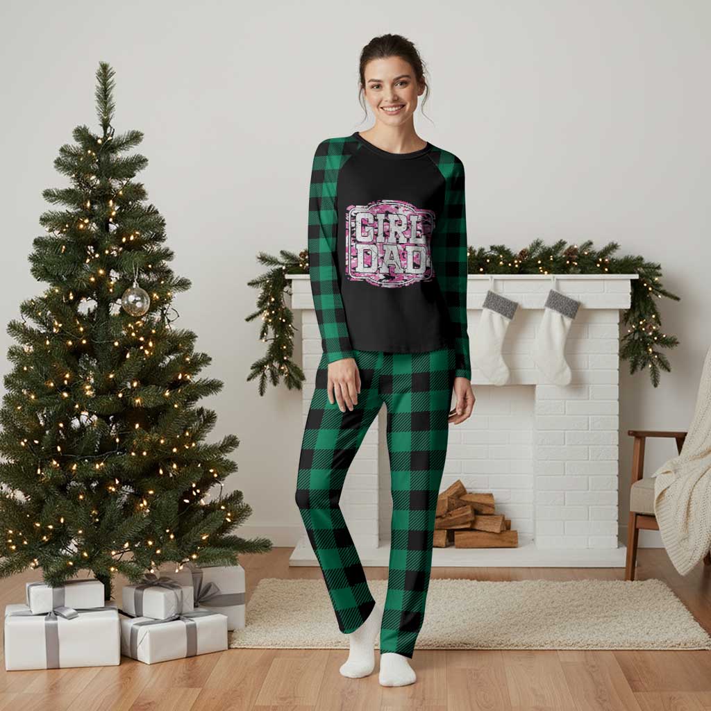 Girl Dad Plaid Pajama Set Pink Camo Hunting Daddy Father's Day - Wonder Print Shop