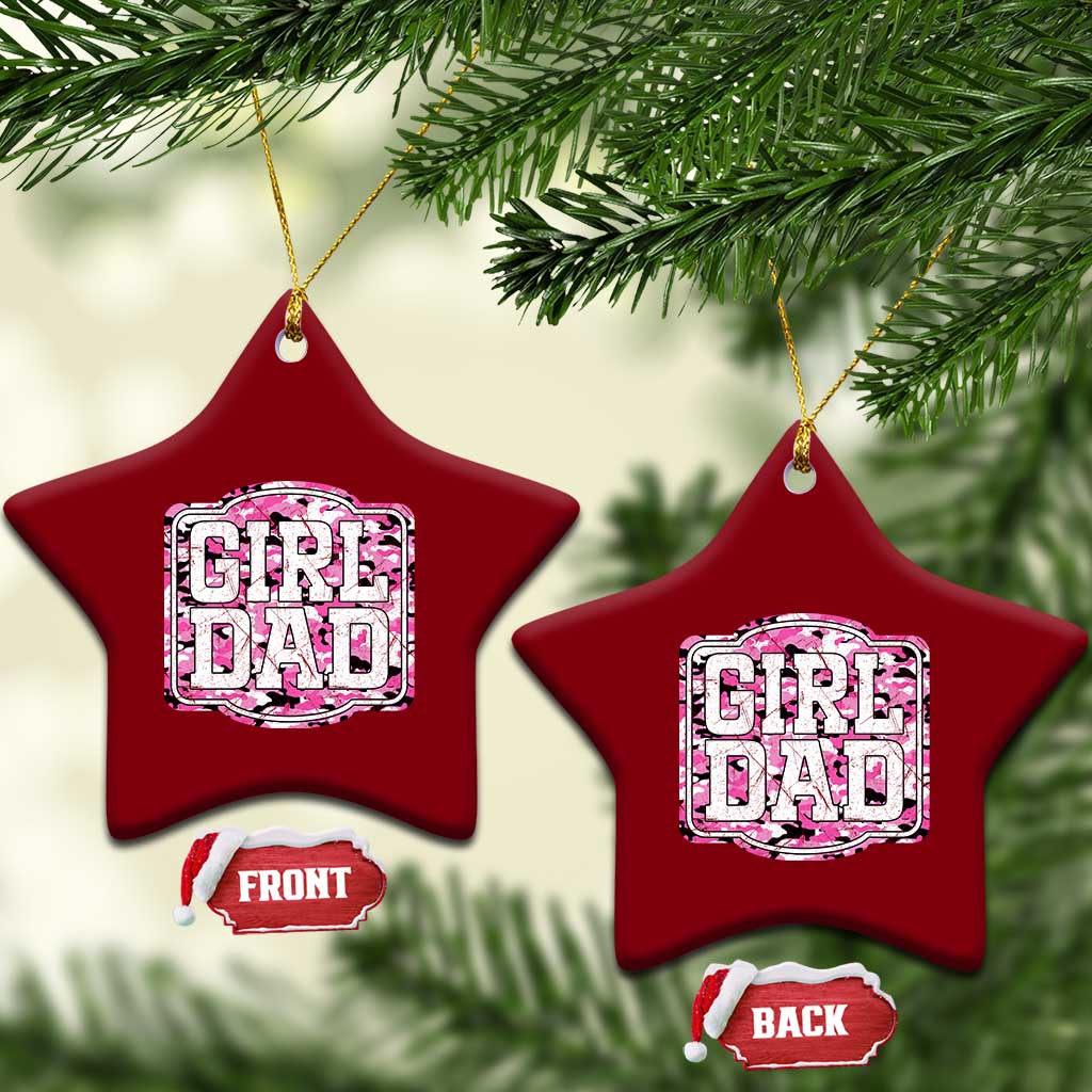 Girl Dad Ceramic Ornament Pink Camo Hunting Daddy Father's Day - Wonder Print Shop
