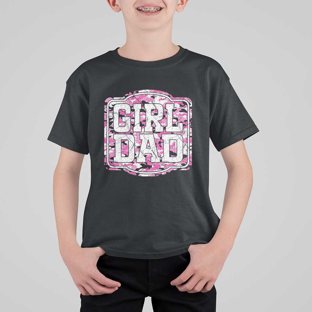 Girl Dad T Shirt For Kid Pink Camo Hunting Daddy Father's Day - Wonder Print Shop
