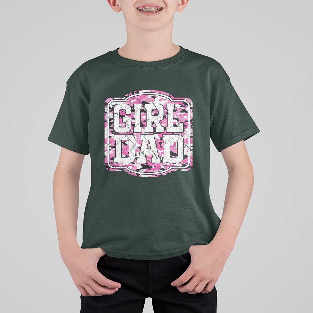 Girl Dad T Shirt For Kid Pink Camo Hunting Daddy Father's Day - Wonder Print Shop