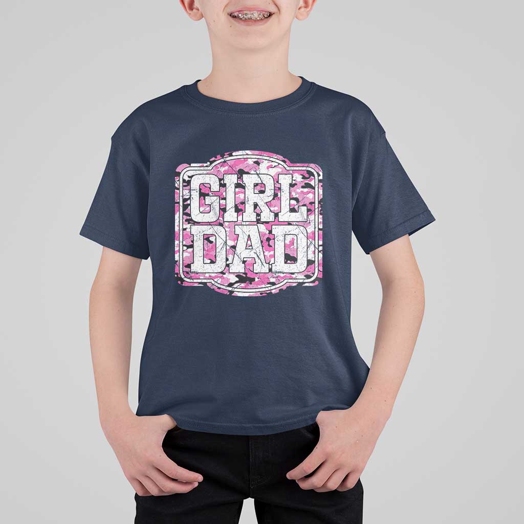 Girl Dad T Shirt For Kid Pink Camo Hunting Daddy Father's Day - Wonder Print Shop