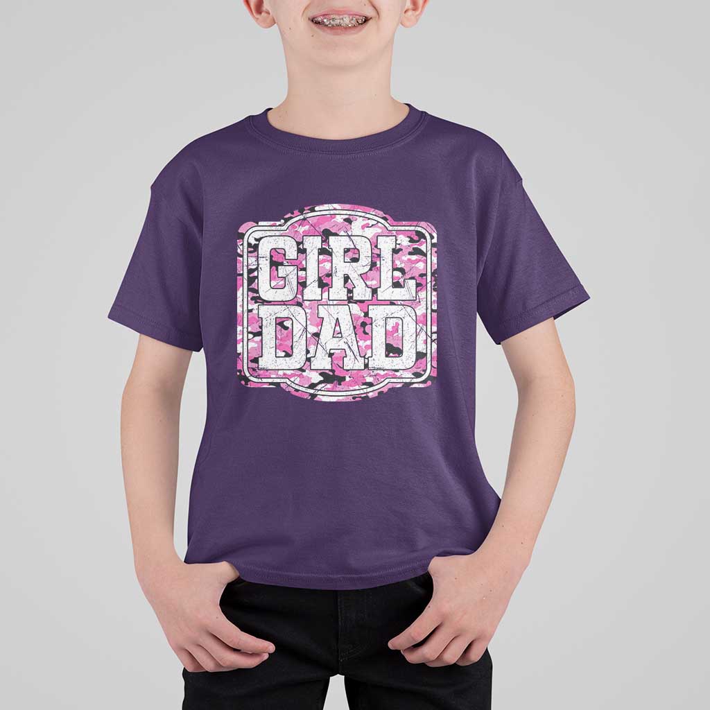 Girl Dad T Shirt For Kid Pink Camo Hunting Daddy Father's Day - Wonder Print Shop