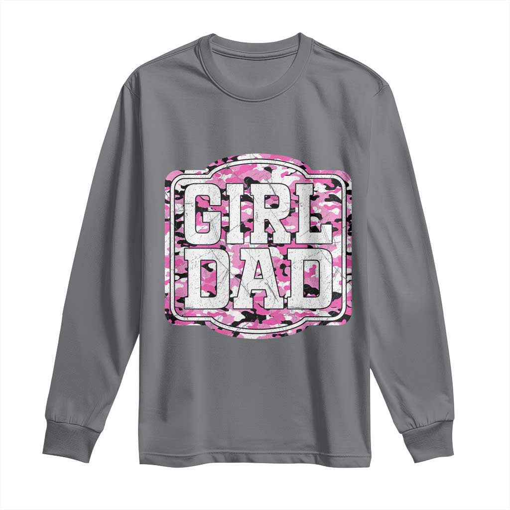 Girl Dad Long Sleeve Shirt Pink Camo Hunting Daddy Father's Day - Wonder Print Shop
