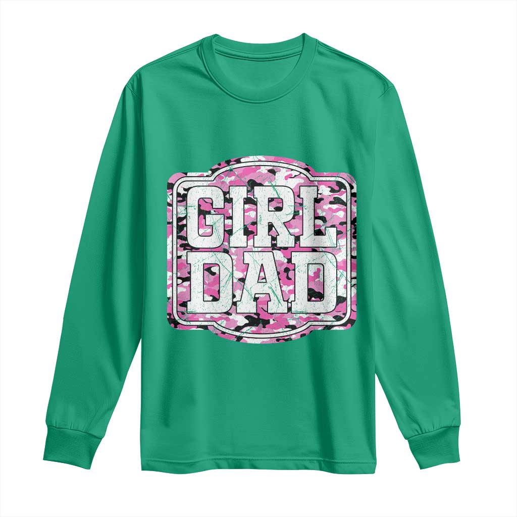 Girl Dad Long Sleeve Shirt Pink Camo Hunting Daddy Father's Day - Wonder Print Shop