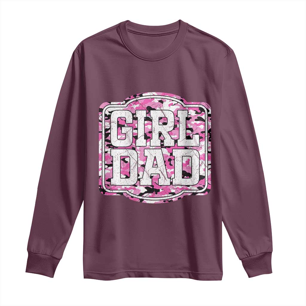 Girl Dad Long Sleeve Shirt Pink Camo Hunting Daddy Father's Day - Wonder Print Shop