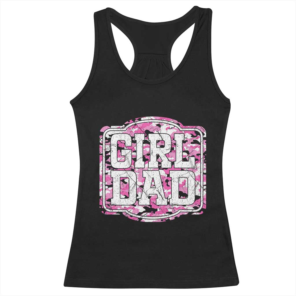 Girl Dad Racerback Tank Top Pink Camo Hunting Daddy Father's Day - Wonder Print Shop