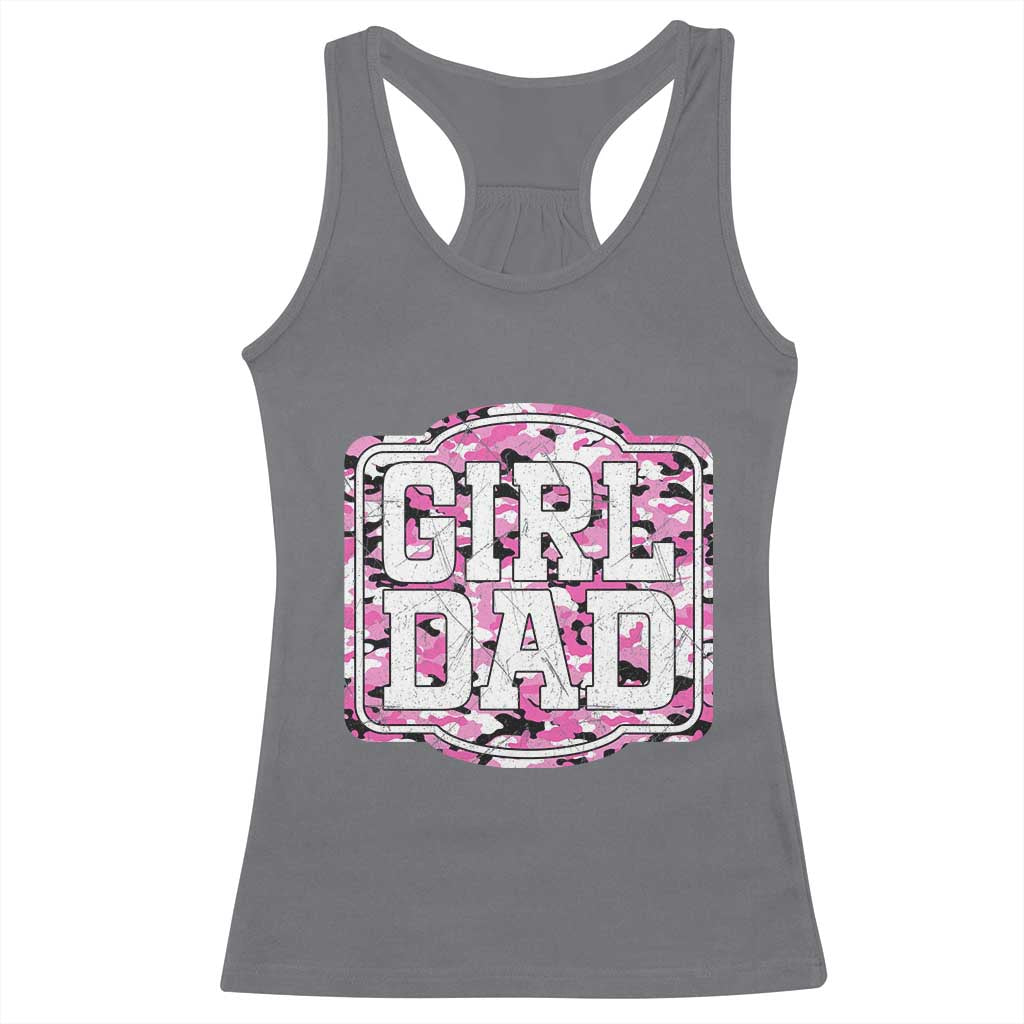 Girl Dad Racerback Tank Top Pink Camo Hunting Daddy Father's Day - Wonder Print Shop