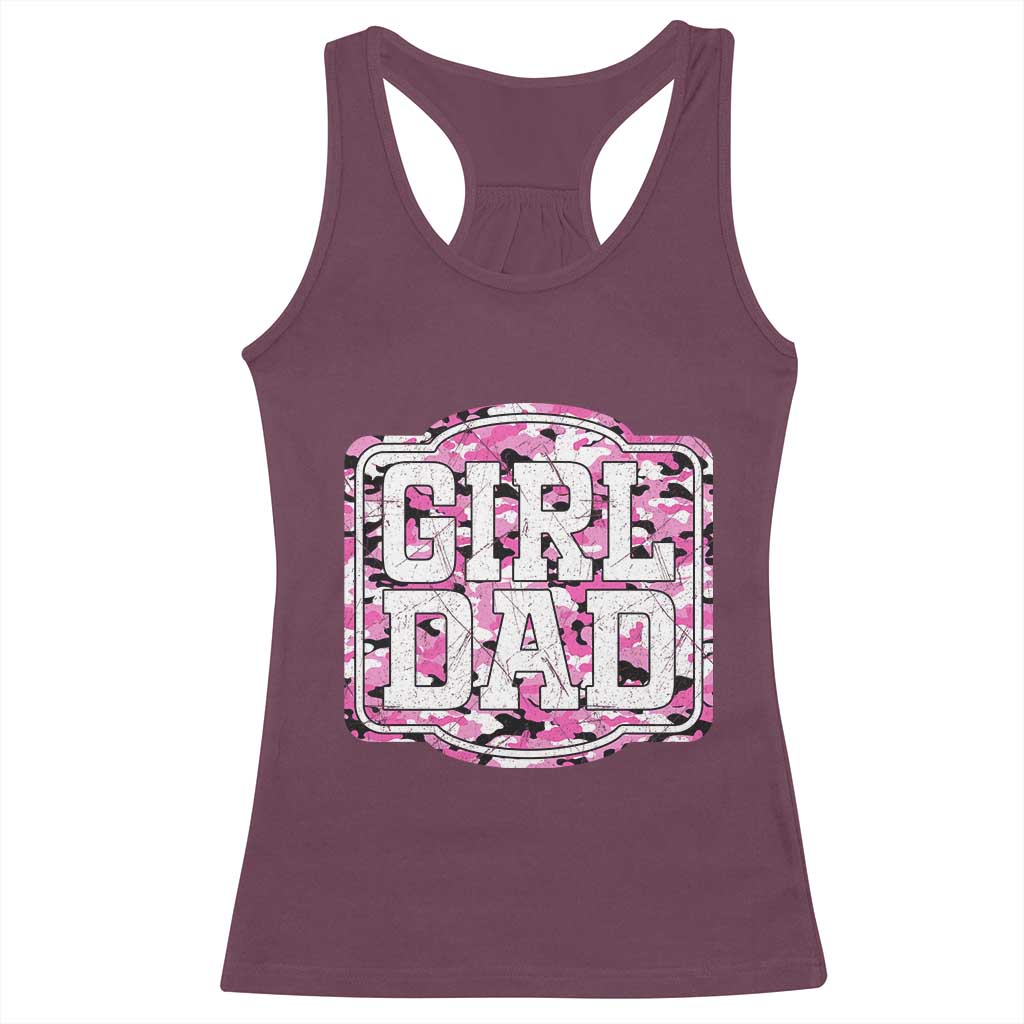 Girl Dad Racerback Tank Top Pink Camo Hunting Daddy Father's Day - Wonder Print Shop