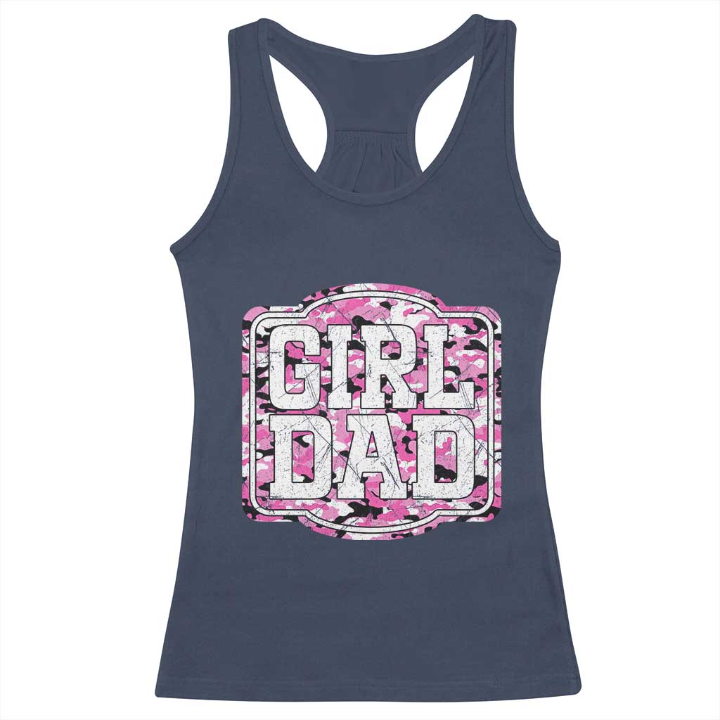 Girl Dad Racerback Tank Top Pink Camo Hunting Daddy Father's Day - Wonder Print Shop