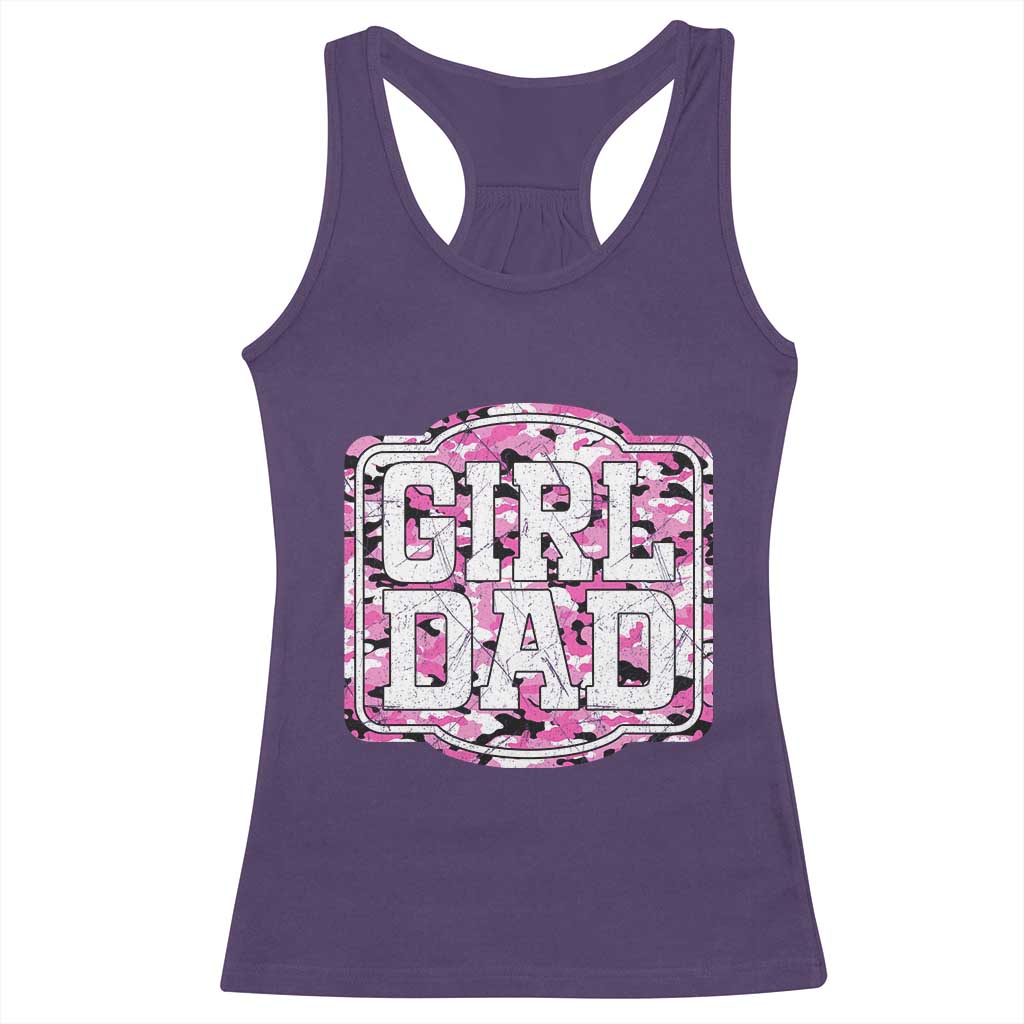 Girl Dad Racerback Tank Top Pink Camo Hunting Daddy Father's Day - Wonder Print Shop