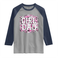 Girl Dad Raglan Shirt Pink Camo Hunting Daddy Father's Day - Wonder Print Shop