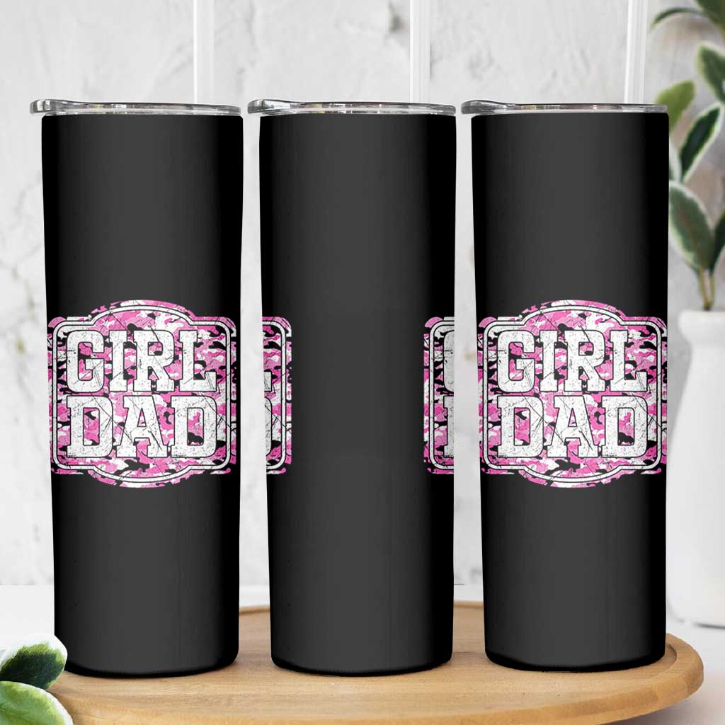Girl Dad Skinny Tumbler Pink Camo Hunting Daddy Father's Day - Wonder Print Shop