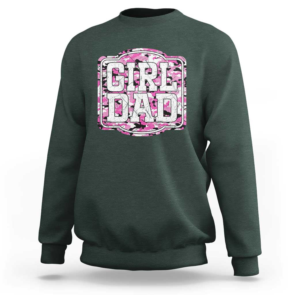 Girl Dad Sweatshirt Pink Camo Hunting Daddy Father's Day - Wonder Print Shop