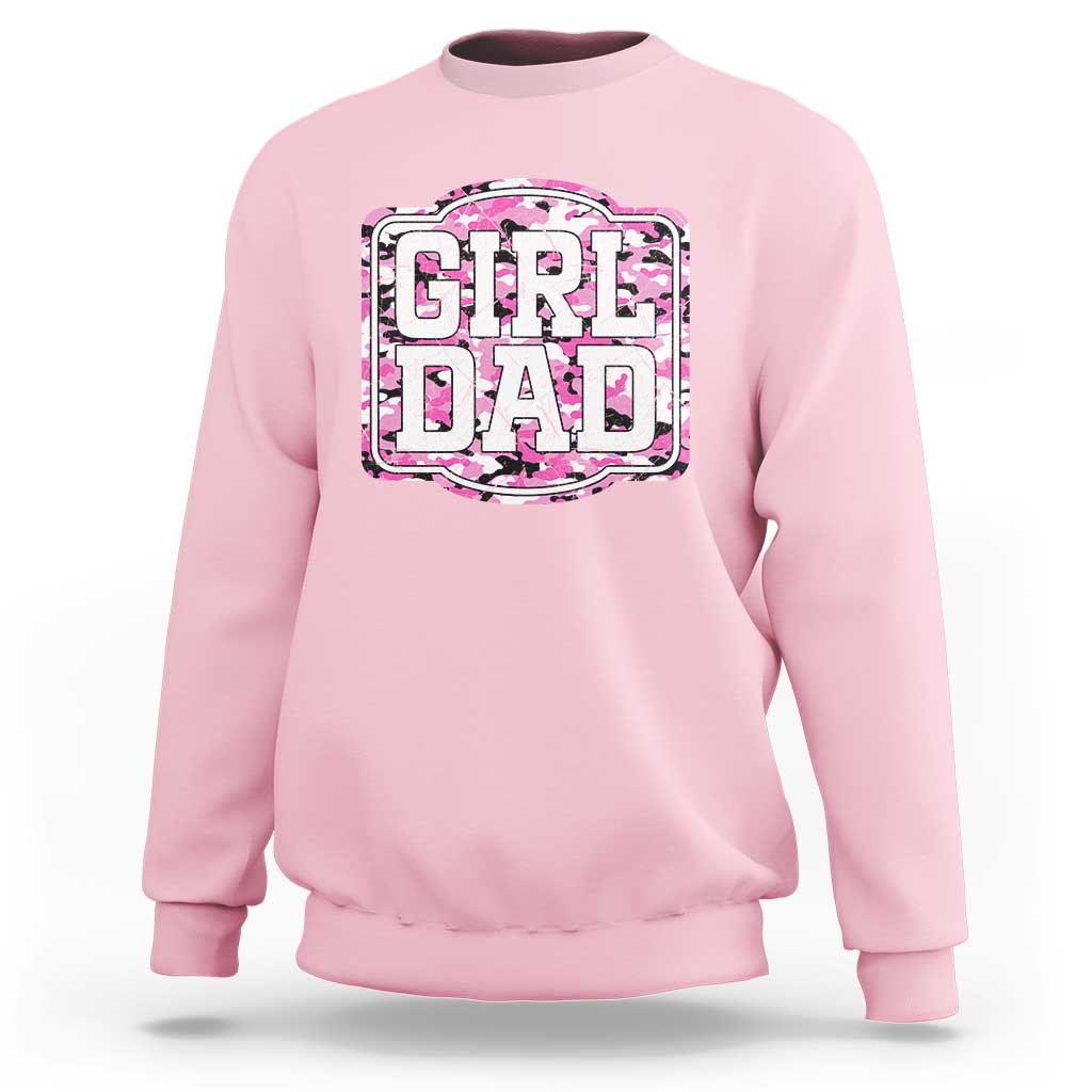 Girl Dad Sweatshirt Pink Camo Hunting Daddy Father's Day - Wonder Print Shop