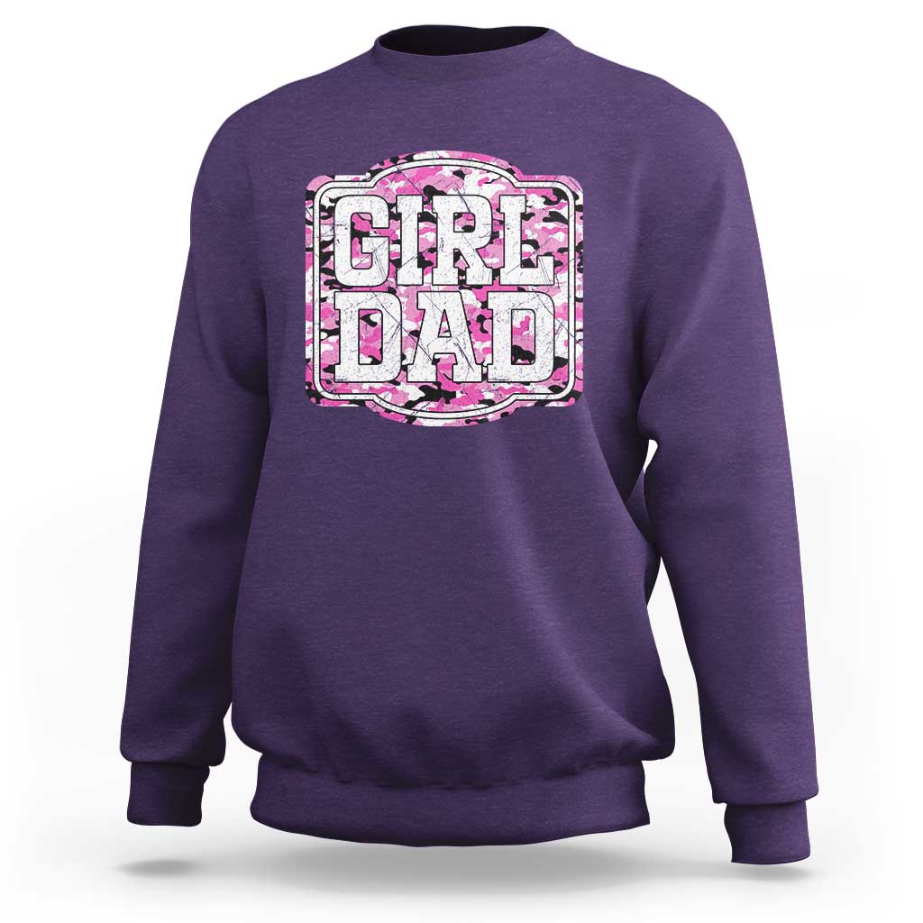 Girl Dad Sweatshirt Pink Camo Hunting Daddy Father's Day - Wonder Print Shop