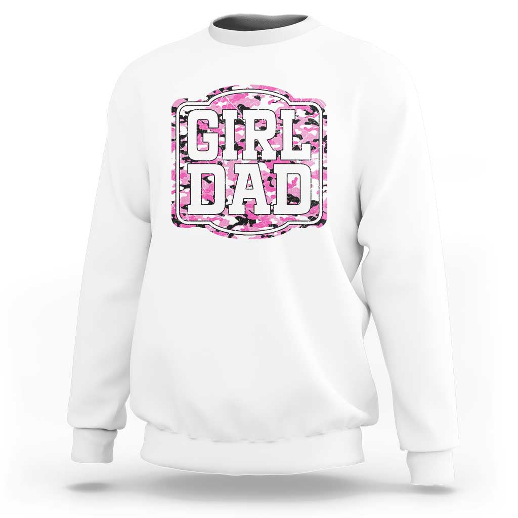 Girl Dad Sweatshirt Pink Camo Hunting Daddy Father's Day - Wonder Print Shop