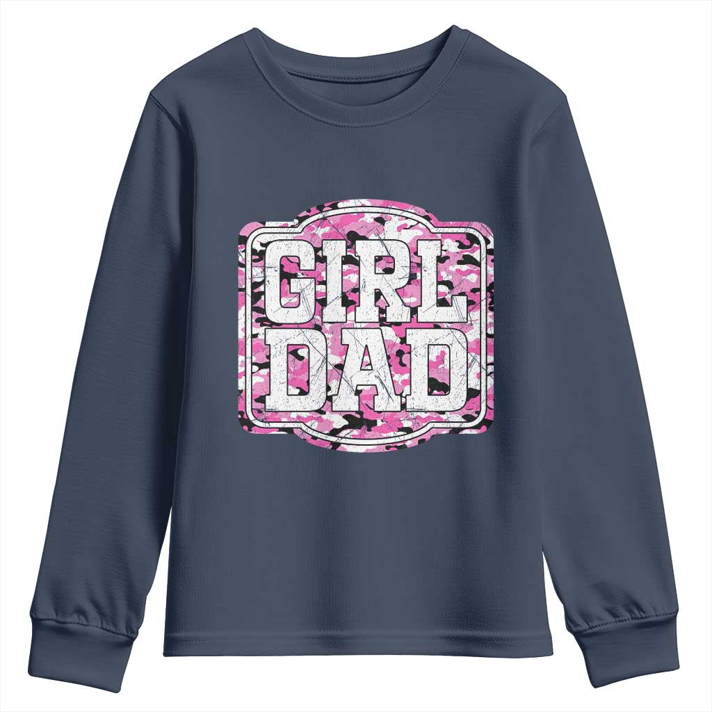 Girl Dad Youth Sweatshirt Pink Camo Hunting Daddy Father's Day - Wonder Print Shop