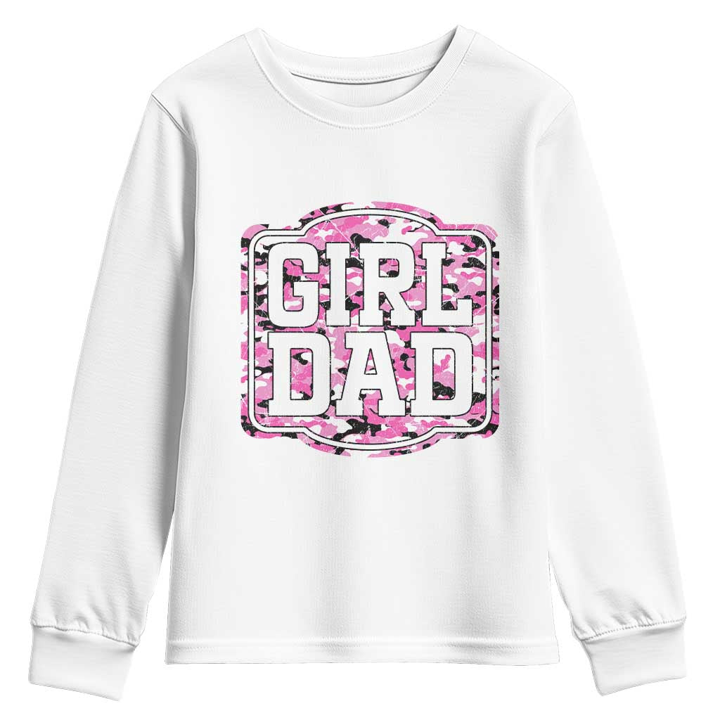 Girl Dad Youth Sweatshirt Pink Camo Hunting Daddy Father's Day - Wonder Print Shop