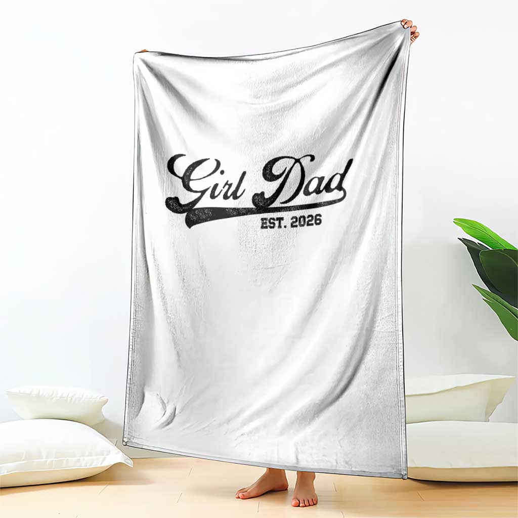 Girl Dad Est 2026 Throw Blanket Dad Of Girl 2026 Baby Announcement - Wonder Print Shop