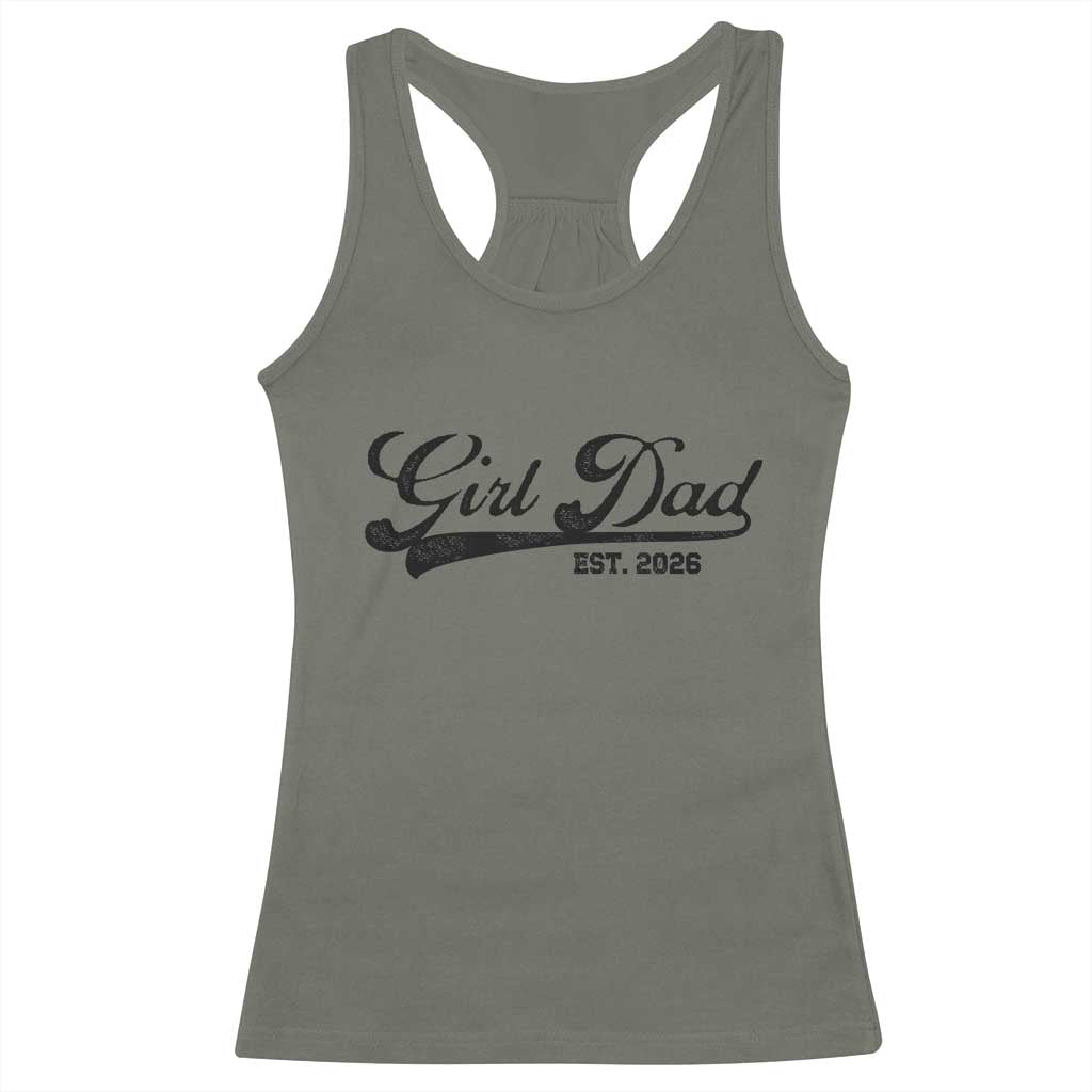 Girl Dad Est 2026 Racerback Tank Top Dad Of Girl 2026 Baby Announcement - Wonder Print Shop