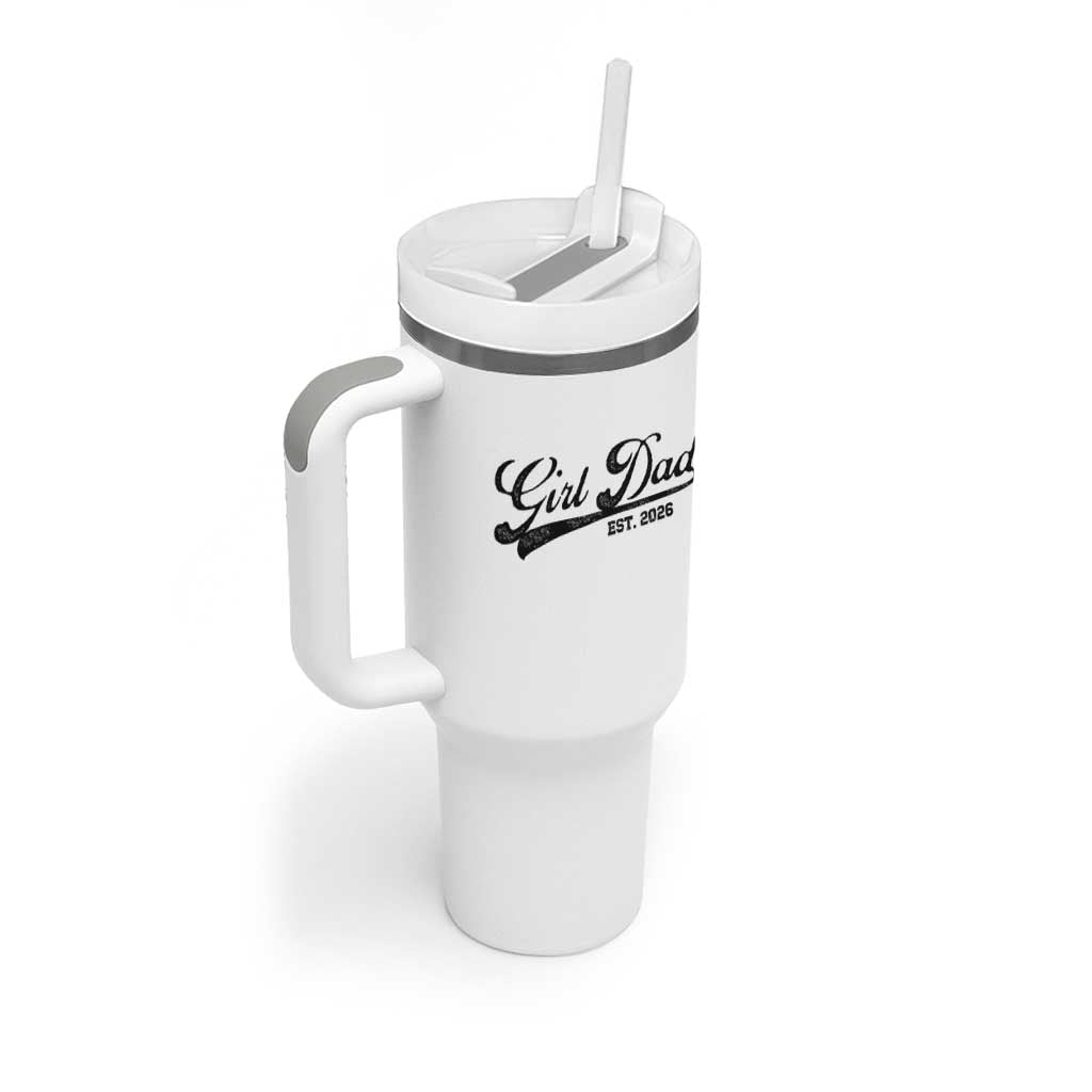 Girl Dad Est 2026 Tumbler With Handle Dad Of Girl 2026 Baby Announcement - Wonder Print Shop