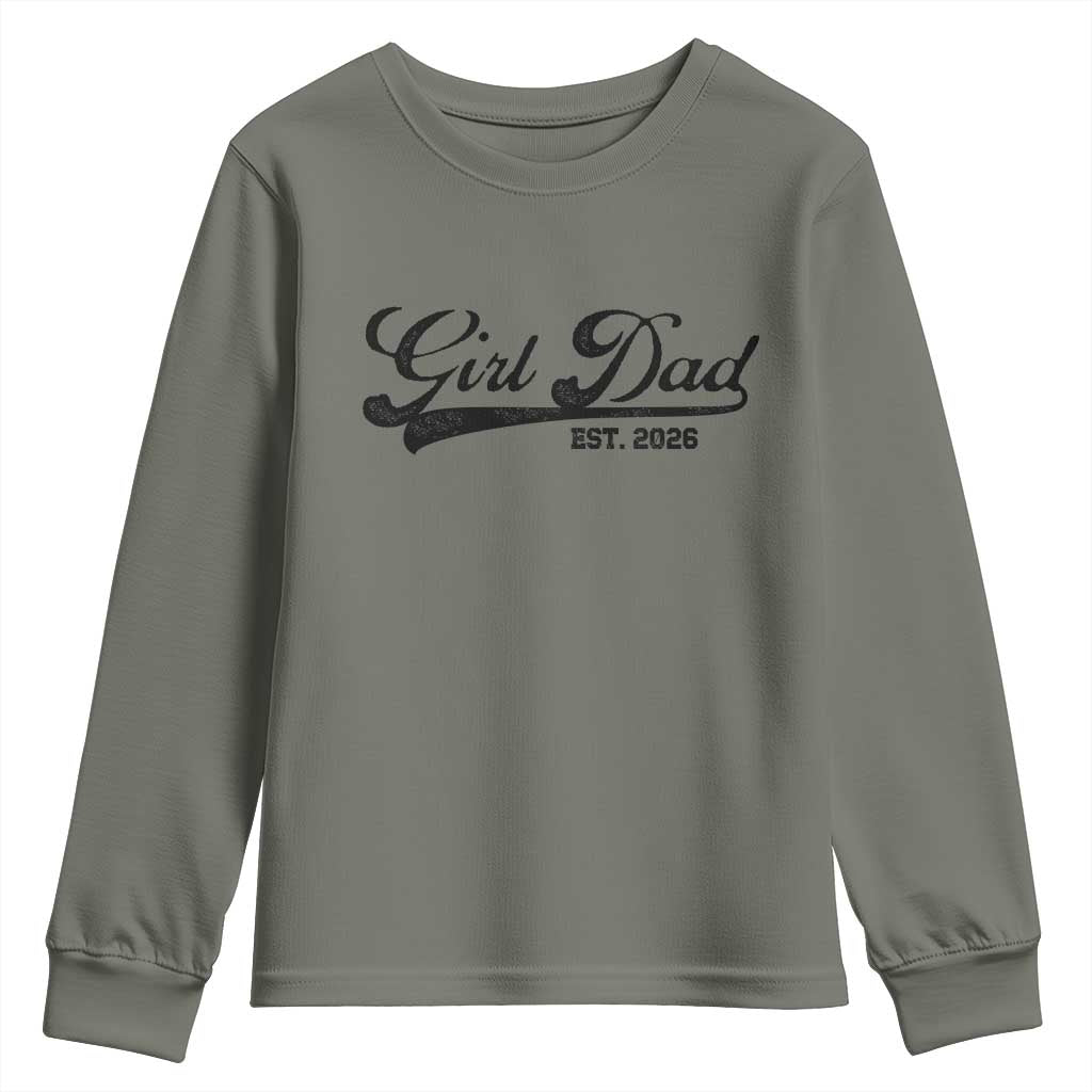 Girl Dad Est 2026 Youth Sweatshirt Dad Of Girl 2026 Baby Announcement - Wonder Print Shop