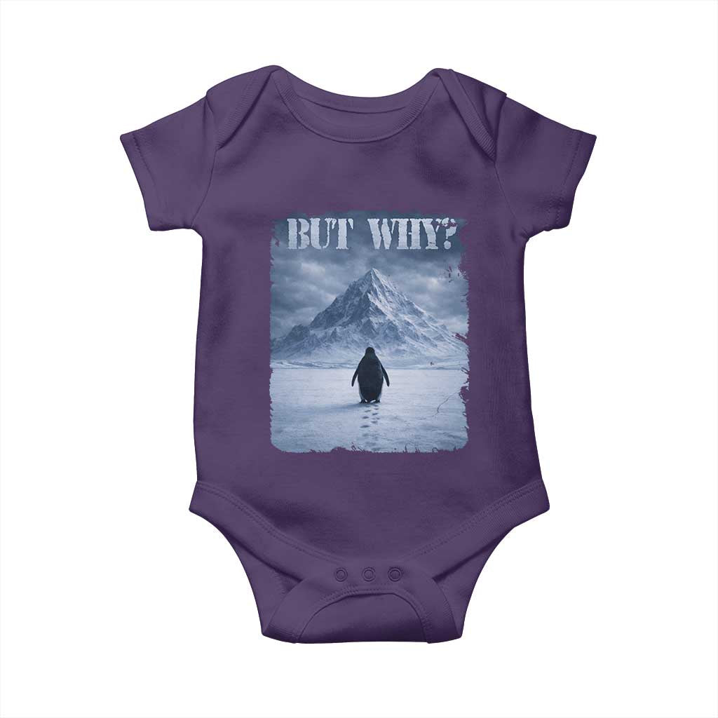 Nihilist Penguin But Why Baby Onesie Snow Mountains Motivational Penguin Meme