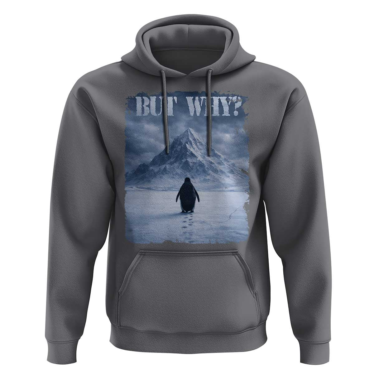 Nihilist Penguin But Why Hoodie Snow Mountains Motivational Penguin Meme