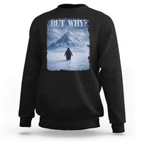Nihilist Penguin But Why Sweatshirt Snow Mountains Motivational Penguin Meme