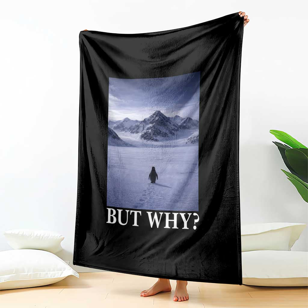 Nihilist Penguin But Why Throw Blanket Lone Penguin Walking Toward Mountain Meme