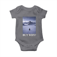 Nihilist Penguin But Why Baby Onesie Lone Penguin Walking Toward Mountain Meme