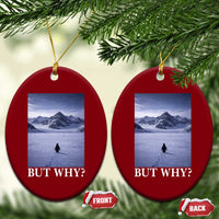 Nihilist Penguin But Why Ceramic Ornament Lone Penguin Walking Toward Mountain Meme