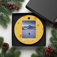 Nihilist Penguin But Why Ceramic Ornament Lone Penguin Walking Toward Mountain Meme