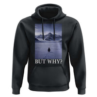 Nihilist Penguin But Why Hoodie Lone Penguin Walking Toward Mountain Meme