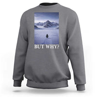 Nihilist Penguin But Why Sweatshirt Lone Penguin Walking Toward Mountain Meme