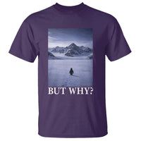 Nihilist Penguin But Why T Shirt Lone Penguin Walking Toward Mountain Meme