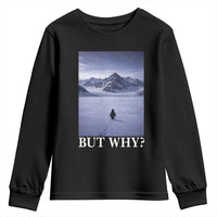 Nihilist Penguin But Why Youth Sweatshirt Lone Penguin Walking Toward Mountain Meme