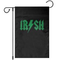 Funny Irish Rocker St Patrickss Day Lightning Bolt Rock and Roll Garden Flag