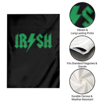 Funny Irish Rocker St Patrickss Day Lightning Bolt Rock and Roll Garden Flag