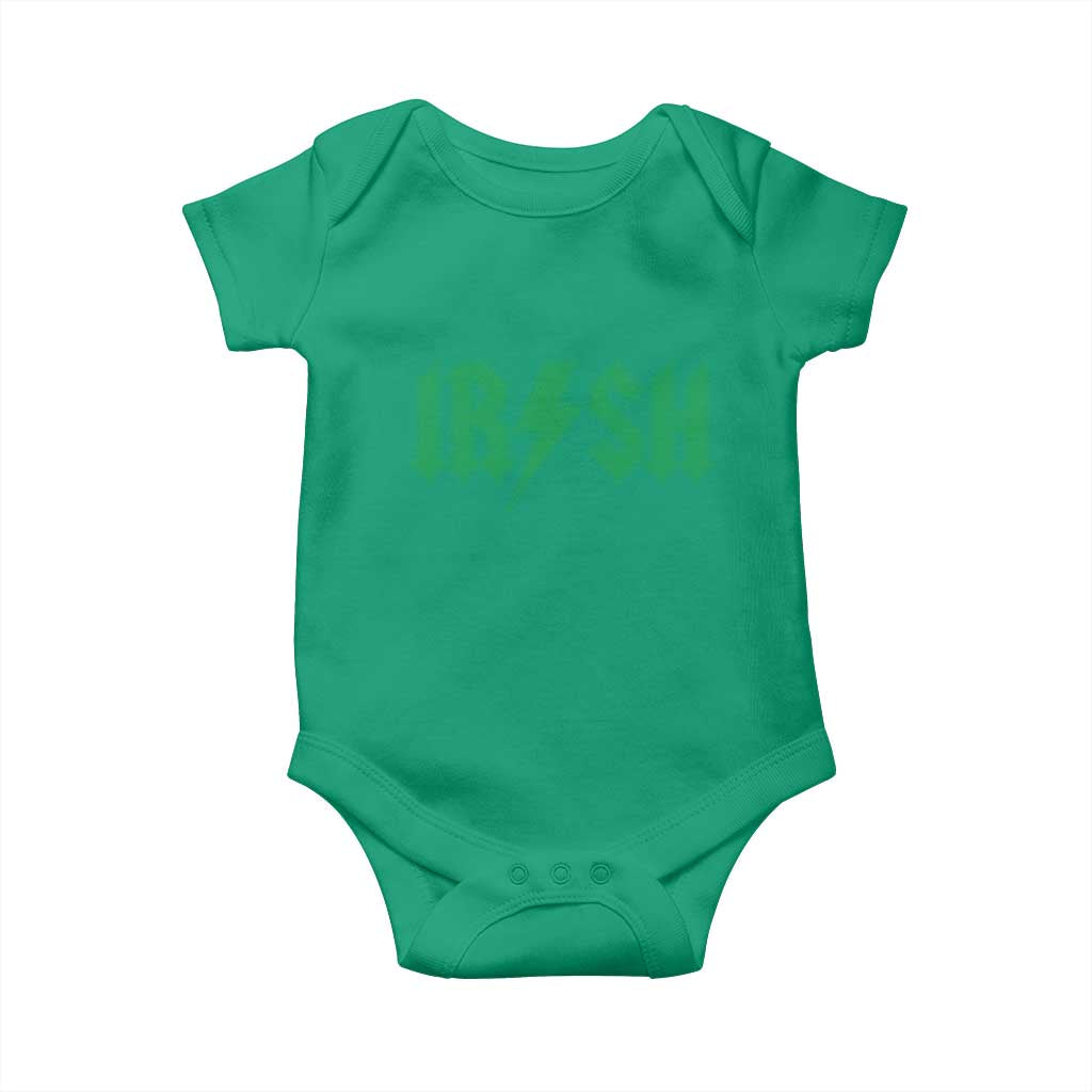 Funny Irish Rocker St Patrickss Day Lightning Bolt Rock and Roll Baby Onesie