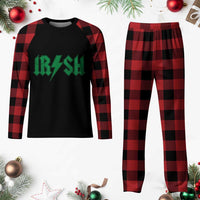 Funny Irish Rocker St Patrickss Day Lightning Bolt Rock and Roll Plaid Pajama Set