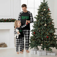 Funny Irish Rocker St Patrickss Day Lightning Bolt Rock and Roll Plaid Pajama Set