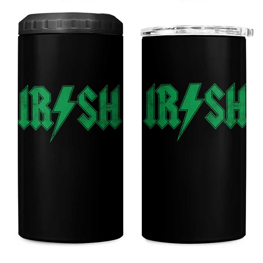 Funny Irish Rocker St Patrickss Day Lightning Bolt Rock and Roll 4 in 1 Can Cooler Tumbler
