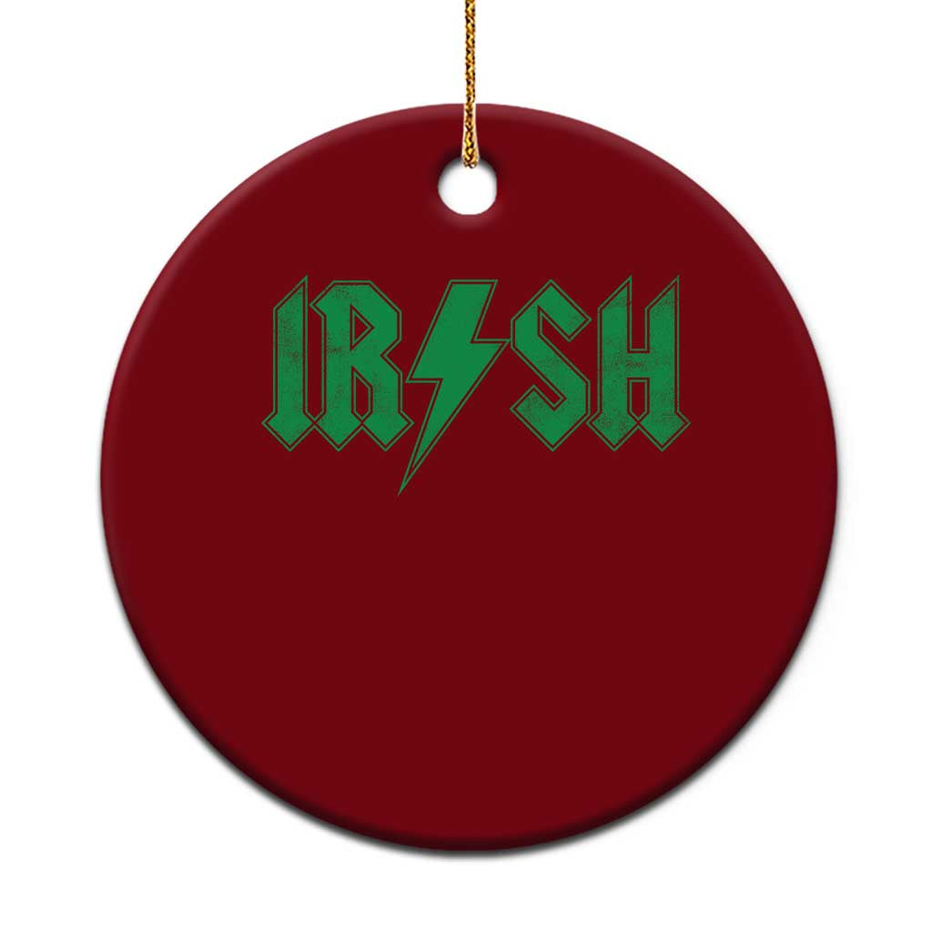Funny Irish Rocker St Patrickss Day Lightning Bolt Rock and Roll Ceramic Ornament
