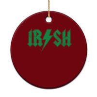 Funny Irish Rocker St Patrickss Day Lightning Bolt Rock and Roll Ceramic Ornament
