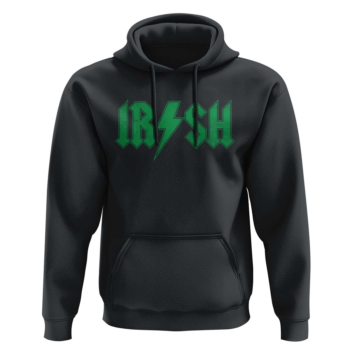 Funny Irish Rocker St Patrickss Day Lightning Bolt Rock and Roll Hoodie