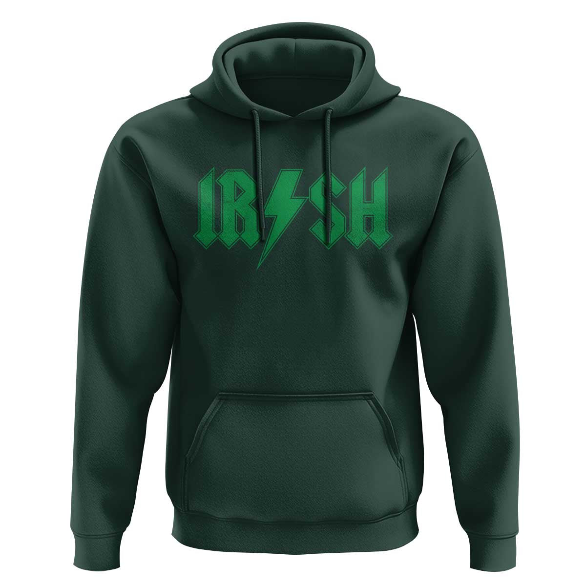 Funny Irish Rocker St Patrickss Day Lightning Bolt Rock and Roll Hoodie